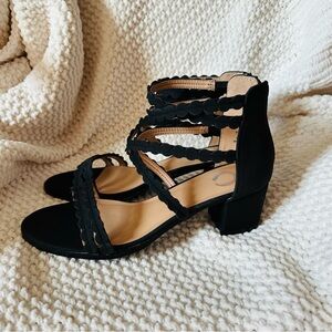 Elegant Black Strappy Women's Heels